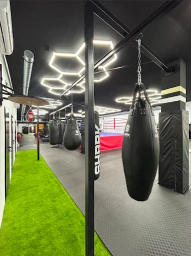 Zona de sacos de Muay Thai y boxeo